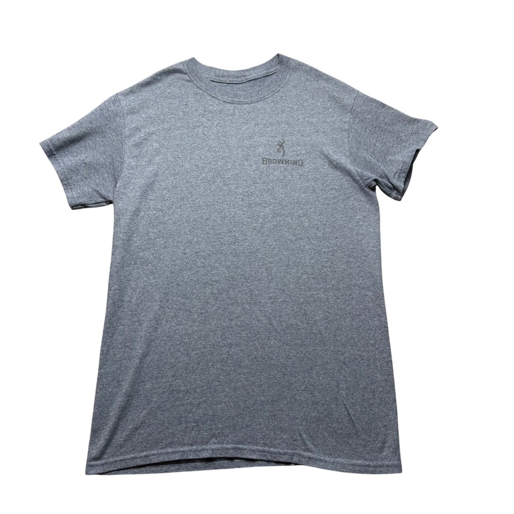 Browning T Shirt Mens Small Blue Cotton Blend Land of the Free Graphic Tee S